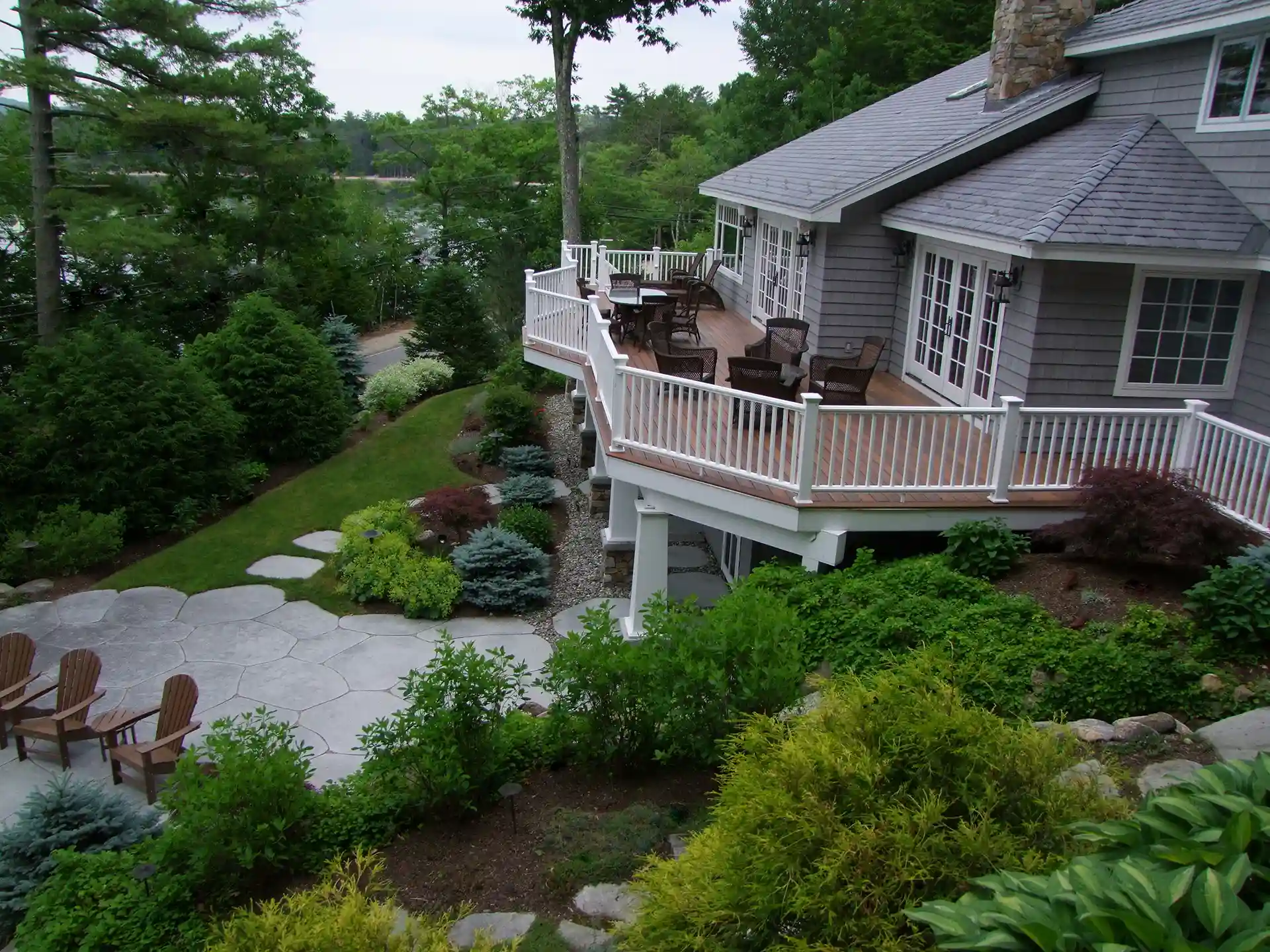 Low-maintenance composite decking installed near the Plymouth coast